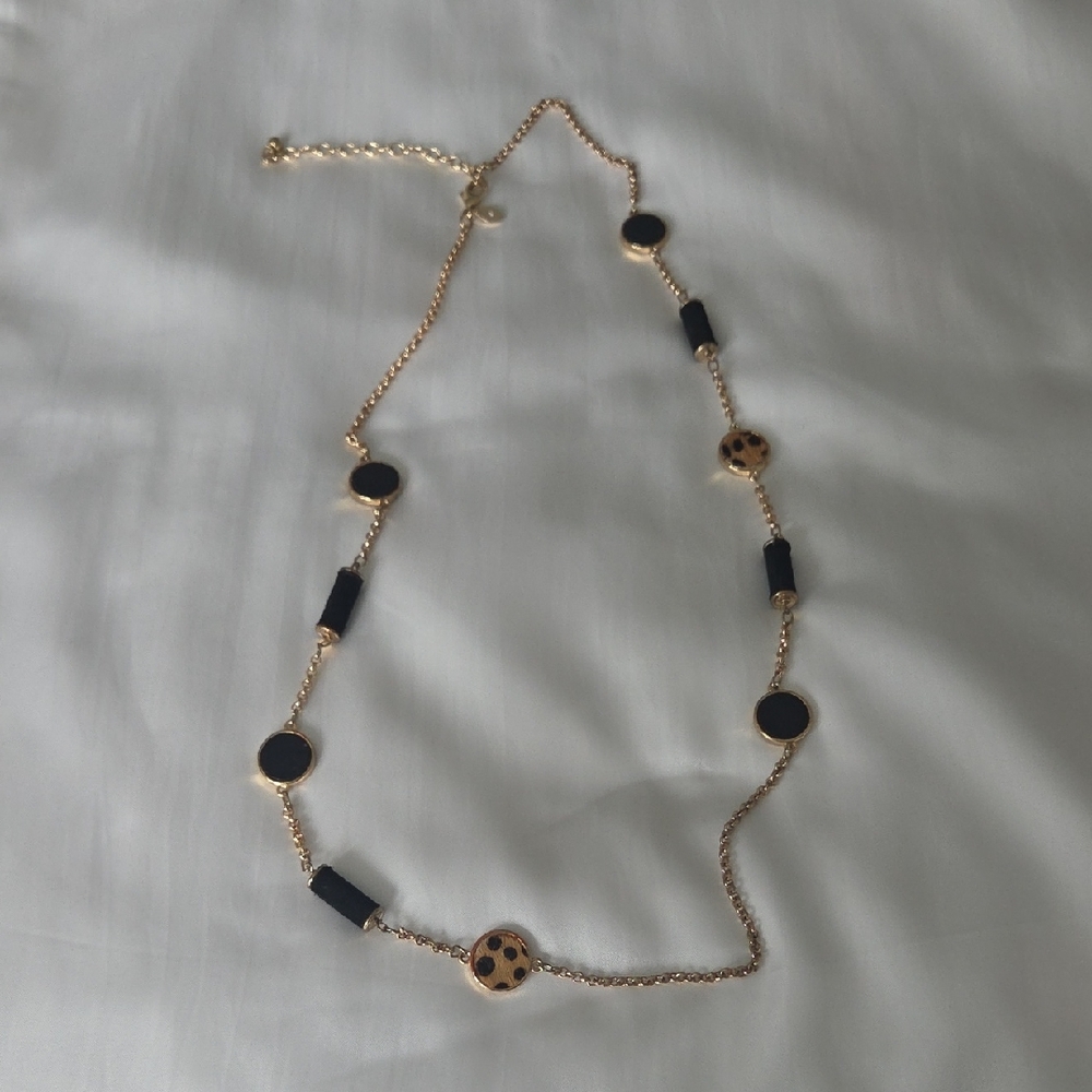 Chico's Gold and Black Beaded Necklace